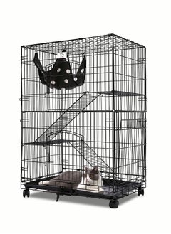 NOAEOU foldable cat ferret habitat box with casters tray, and hammock -30 inches
