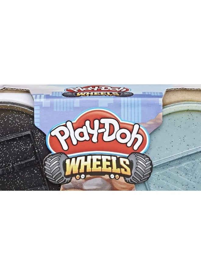 Play-Doh عجلات بلاي دوه، مركب بناء من الأسمنت والأرصفة، عبوتان من علب سعة 8 أونصات  - Image 3