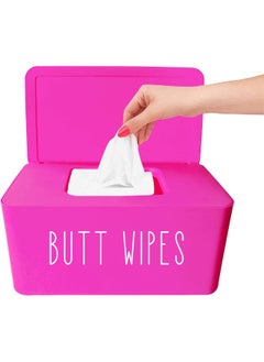 Moorfowl Butt Wipes Dispenser for Bathroom, Upgrade Size(8.2L x 4.9W x 3.9H inches), Large Capacity Flushable Wipes Holder Container for Restroom  - Image 1