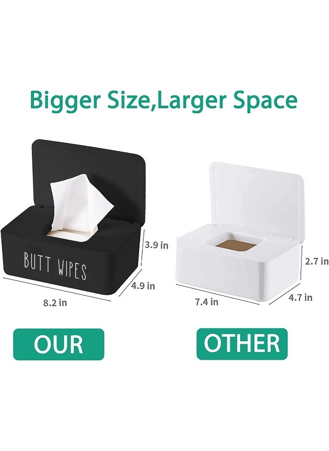 Moorfowl Butt Wipes Dispenser for Bathroom, Upgrade Size(8.2L x 4.9W x 3.9H inches), Large Capacity Flushable Wipes Holder Container for Restroom  - Image 2