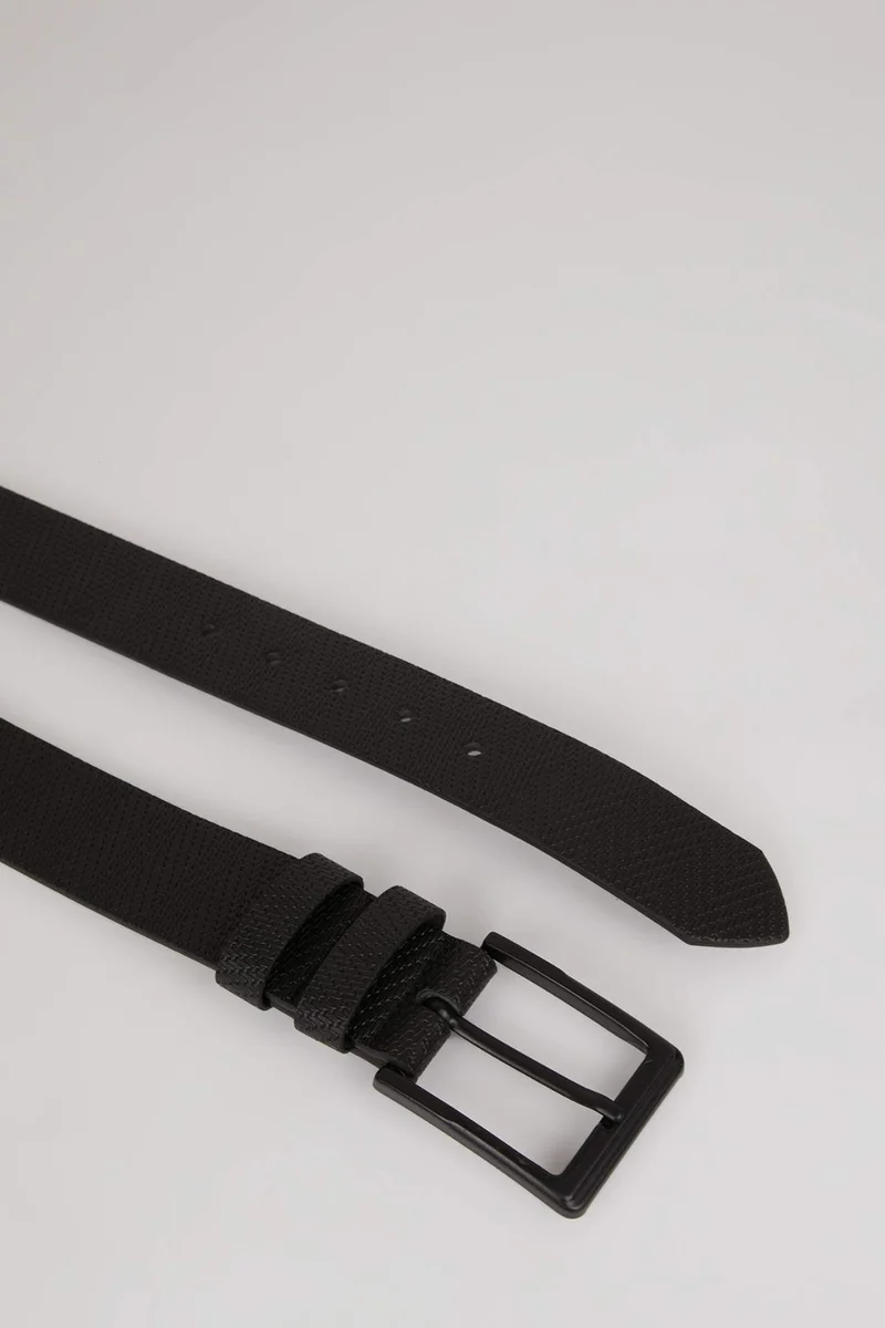 ديفاكتو Man Rectangle Clasp Faux Leather Denim Belt