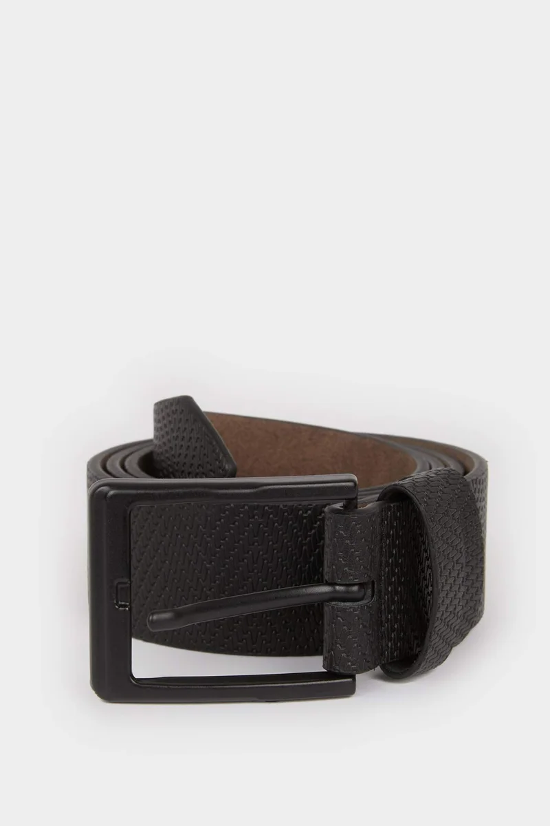 ديفاكتو Man Rectangle Clasp Faux Leather Denim Belt