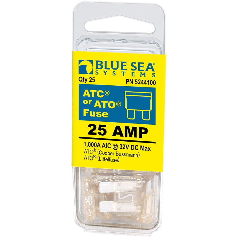 Blue Sea Systems 5244100 25A ATO/ATC Fuse , 25 Pack - Image 2