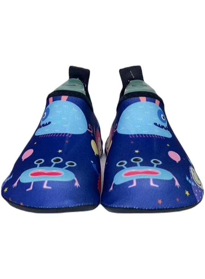 NICE Boys and Girls Water Shoes, Quick Drying Non-Slip Beach Shoes, Children's Cartoon Multicolor Swimming Socks  - Image 1