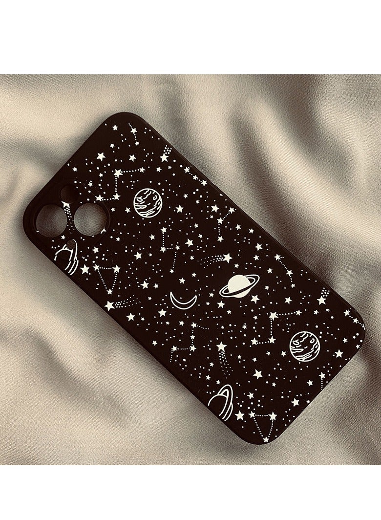 NIBEMINENT Cosmic Stars Protective TPU Case Cover For iPhone 16 Plus, Black