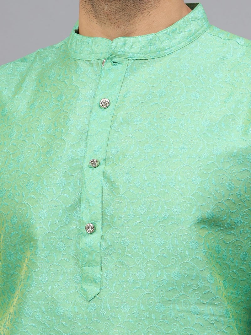LATEST CHIKAN Men's Cotton Silk Blend Kurta and Pyjama Set - Image 5