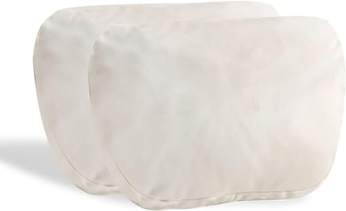 Jachenyue 2Pcs Car Neck Pillows for headrestsfor Travel Interior Accessories and Suede Support Head PillowsBalance Neck Pillow Designed to Relieve Neck Pain and Muscle TensionWhite - Image 1