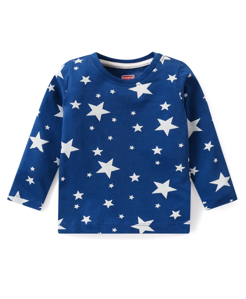 babyhug Babyhug Cotton Knit Half And Full Sleeves T-Shirt & Pants Set Valuepack With Star & Stripes Print -  Multicolor