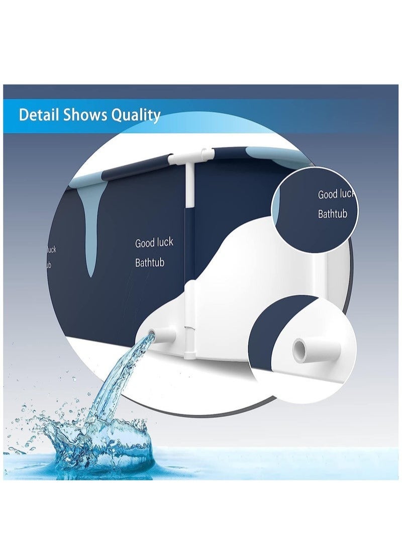 Jourvent 140cm/120cm Waterproof Large Portable Foldable Layer Bathtub and Family SPA Soaking Tub Barrel, Household Shower Bathtub with water-filled seat cushion *1, inflatable backrest *1, drain pipe *1, air pump *1, storage bag *1 - Image 4