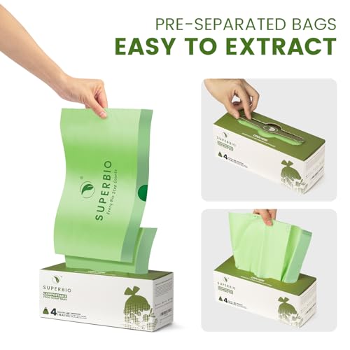SUPERBIO 4 Gallon Compostable Drawstring Food Scrap Bags151 Liter 40 Count 09 MilHeavy Duty Waste Bags BPI Seedling and OK compost INDUSTRIAL - Image 5