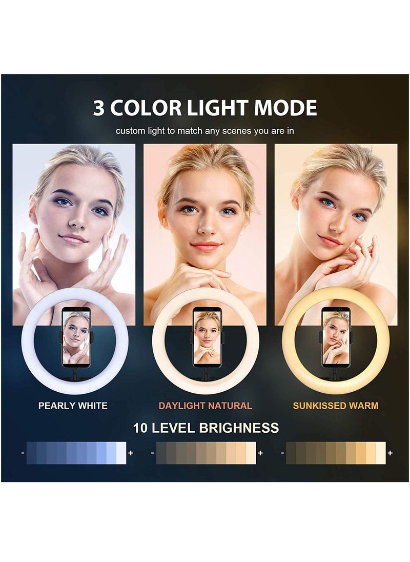 TYCOM - TyCom 10 inch Selfie Ring Light with Tripod Stand, USB Selfie Ring Light for Live Stream/Makeup/YouTube/TikTok Video Recording/Photography - Image 1