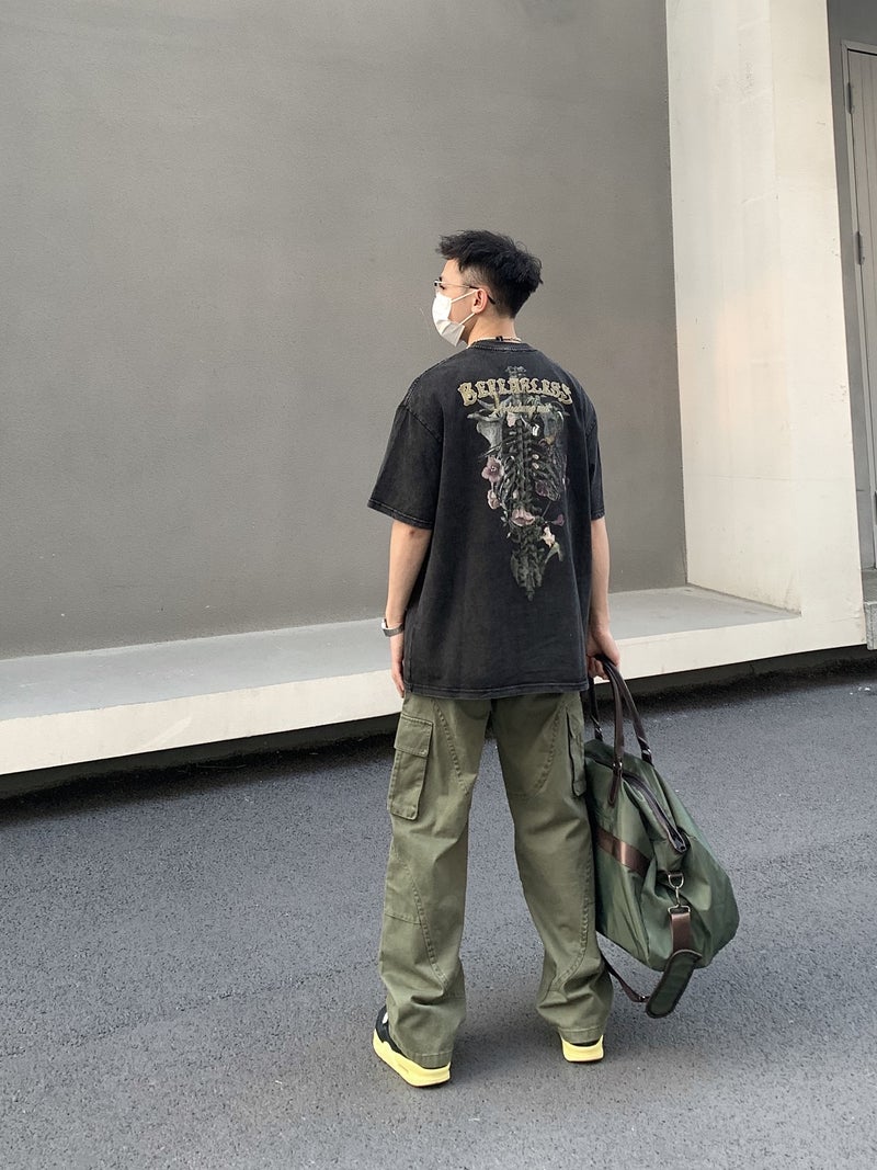 Overalls Men'S And Women'S American Style Vintage High Street Trendy Brand Loose Straight Tube Old Washed Vibe Long Pants - Image 5