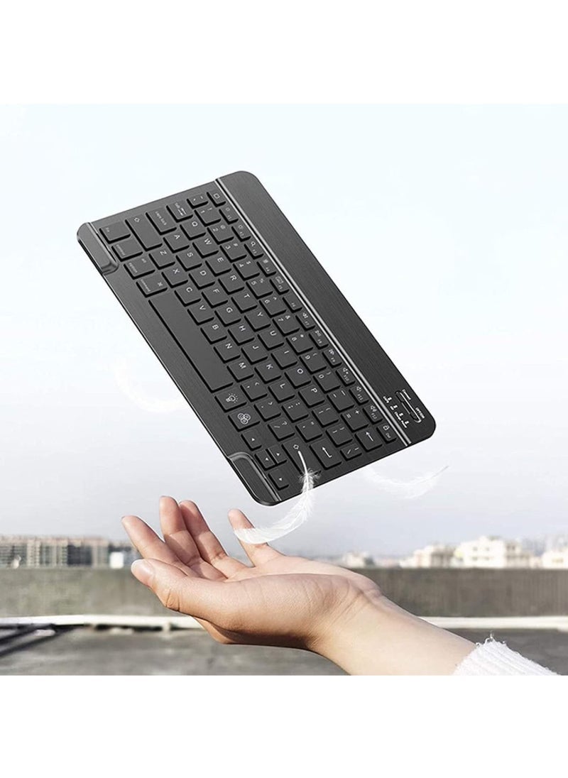 Slim Bluetooth Keyboard and Mouse Combo for iPad Rechargeable Wireless Keyboard & Mouse with 7-Color Backlit Compatible with iPad 9th/8th Gen iPad Pro/Air/Mini iPhone14/13/12 Pro - Image 3