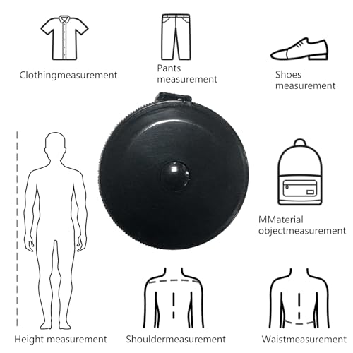 GDMINLO 3 Pack Tape Measure Measuring Tape for Body Fabric Sewing Tailor Cloth Knitting Craft Weight Loss Measurements Retractable, Small Push ButtonDouble Scales Rulers 60-inch 1.5 Meter (Black) - Image 5