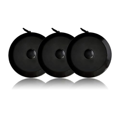 GDMINLO 3 Pack Tape Measure Measuring Tape for Body Fabric Sewing Tailor Cloth Knitting Craft Weight Loss Measurements Retractable, Small Push ButtonDouble Scales Rulers 60-inch 1.5 Meter (Black) - Image 1