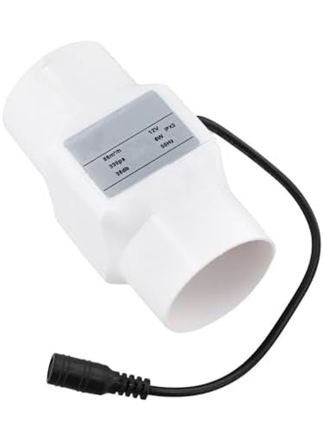 أبيض 50 ملم 12 فولت 6 واط مروحة عادم مجاري مدمجة هادئة 36 متر مكعب في الساعة تدفق هواء عال 38 ديسيبل ضوضاء منخفضة - Image 2