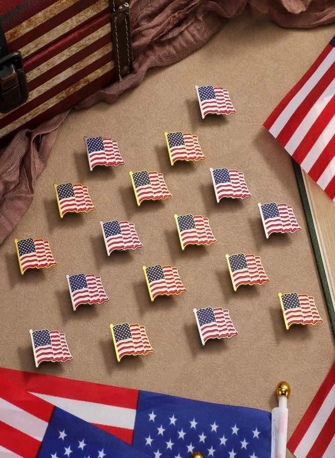 Tondiamo 24 Pcs American Flag Pin Bulk Metal Lapel Enamel Pins 1'' Patriotic Us Brooch Badge for Backpacks Hats Men Women Waving Flag Souvenir Decorations - Image 4