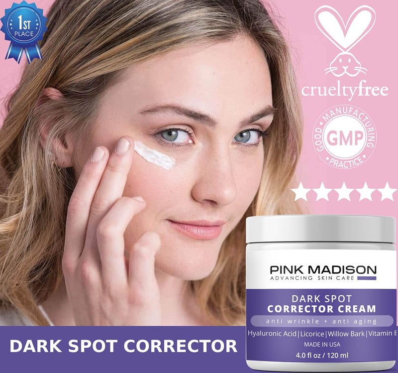 Pink Madison Anti Aging Dark Spot Corrector Cream for Face & Body - Made in USA - Skin Nourishing Age Spot Remover Women Men 4 OZ - Image 4