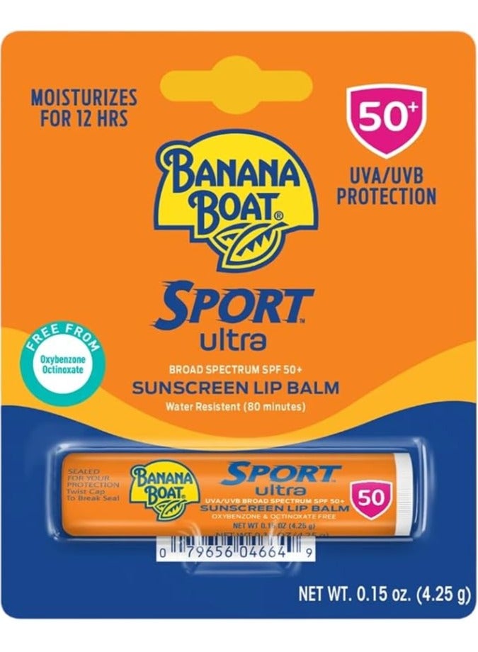 Banana Boat, Sport™ Ultra, Sunscreen Lip Balm, SPF 50+, 1 Pack, 0.15 oz (4.25 g) - Image 1
