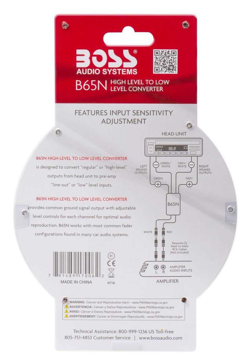 BOSS Audio Systems B65N High Level to RCA Converter for Car Sound Systems - Ground Loop Isolator for Crossover Stereo Equalizer Amplifier Subwoofer - Image 3