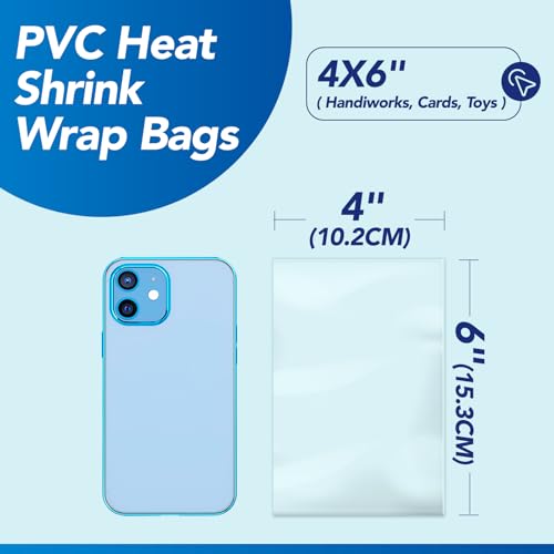 Metronic Shrink Wrap Bags 4x6 Inches 500Pcs, Clear PVC Heat Shrink Wrap Bags for Packagaing Soap,Bath Bombs,Makeup, Candles,Small Gifts,Jars,Homemade DIY - Image 3