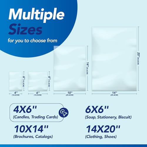 Metronic Shrink Wrap Bags 4x6 Inches 500Pcs, Clear PVC Heat Shrink Wrap Bags for Packagaing Soap,Bath Bombs,Makeup, Candles,Small Gifts,Jars,Homemade DIY - Image 2
