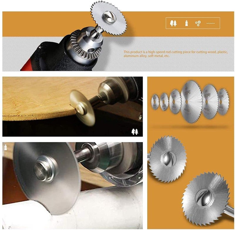 DIY Crafts DIY Crafts CTDIYHI53105 Diamond Cutting Wheel Cut Off Discs Coated Rotary Tools WMandrel 2225323544mm HSS Cutting Wheel Set WMandrel  - Image 4