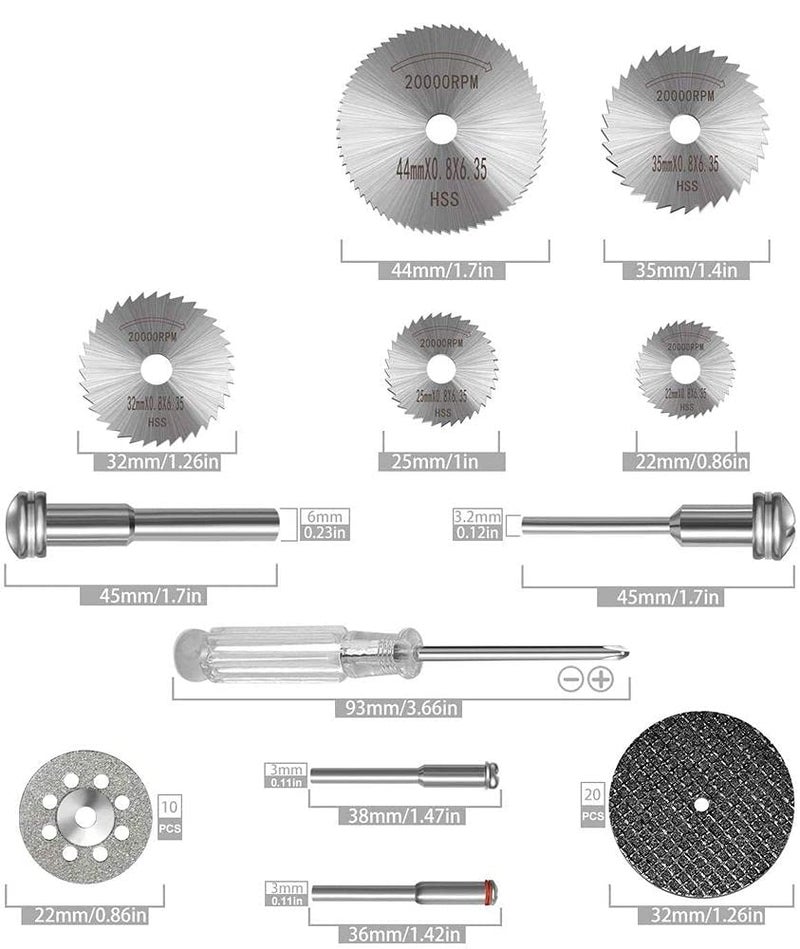 DIY Crafts DIY Crafts CTDIYHI53105 Diamond Cutting Wheel Cut Off Discs Coated Rotary Tools WMandrel 2225323544mm HSS Cutting Wheel Set WMandrel  - Image 2