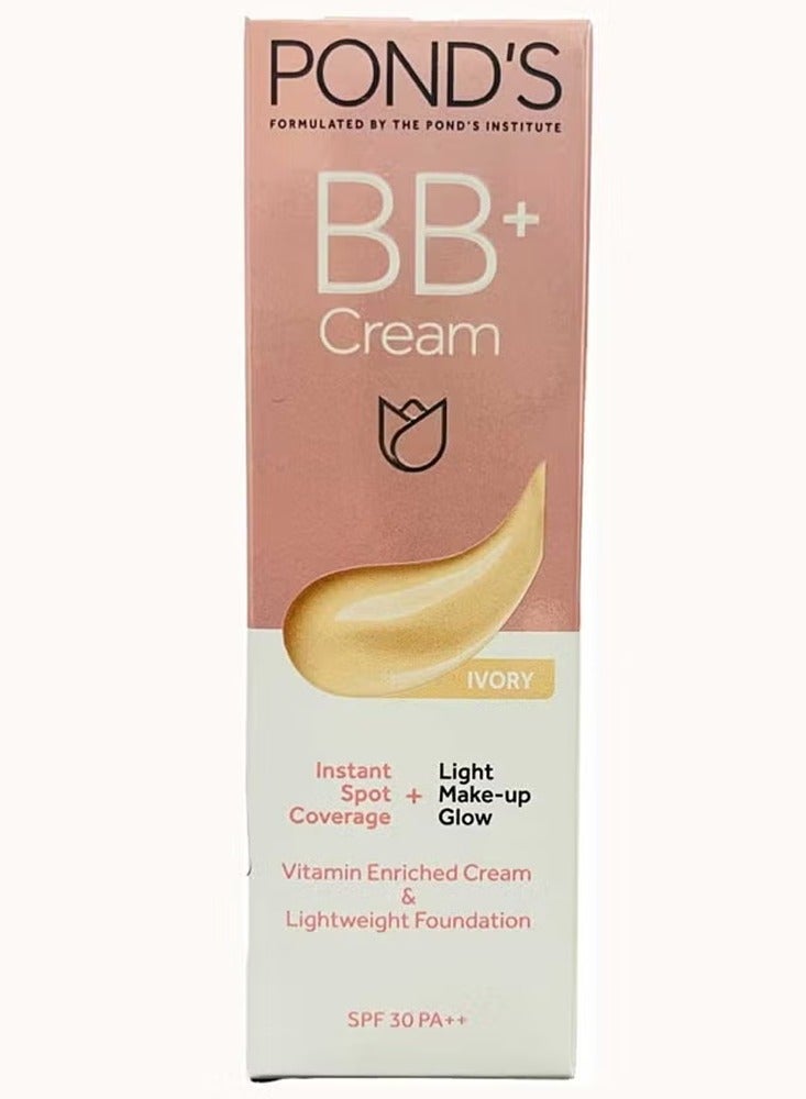 بوندز كريم بوندز بي بي+، تغطية فورية للبقع + إشراقة مكياج خفيفة، عاجي - Image 1