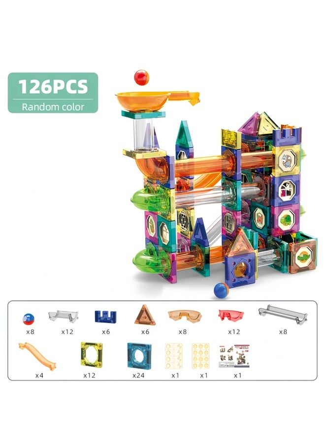 126PCS STEM Magnetic Building Blocks 3D Track Set Educational Toy For Kids 3 8 Years - Image 1