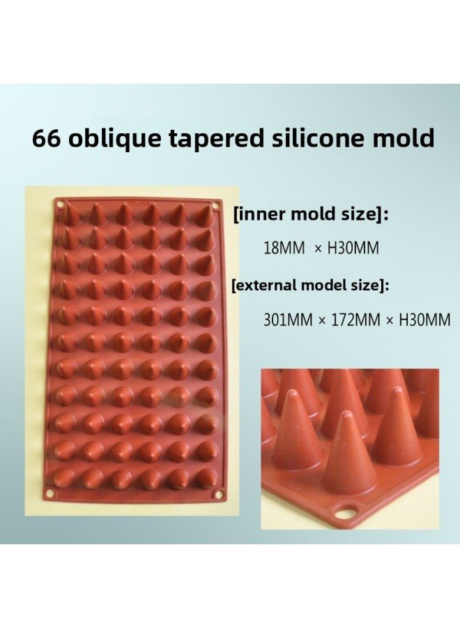 -096 66 Consecutive Oblique Conical Silicone Mold Conical French Dessert Baking Mold