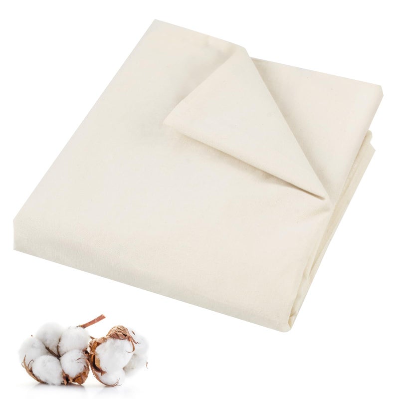 PEASUG 100% Cotton Muslin Fabric, 63 Inch X 2 Yards Unbleached Muslin Linen Fabric by The Yard, Medium Weight Draping Fabrics Suitable for Sewing Embroidery, Garments, Crafts Material-Natural - Image 1