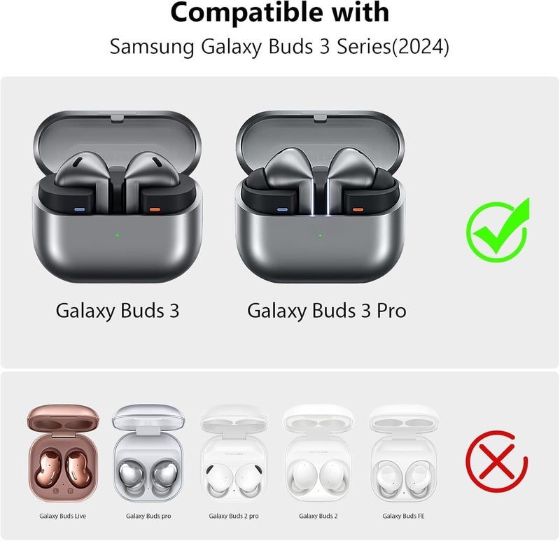 Mizi Case for Sam Sung Galaxy Buds3 FE (2025) / Buds3 (2024) / Buds3 Pro (2024) with Cleaning Kit, Full Body Shockproof Hard Protection Design, Wireless Charging & Secure Lock Clip - Black - Image 2