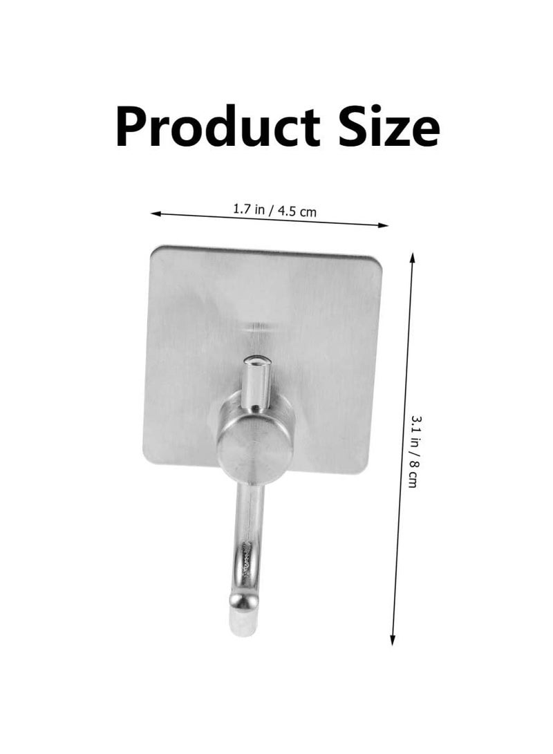 4Pcs Sliver Stainless Steel Wall Adhesive Hooks - Image 2