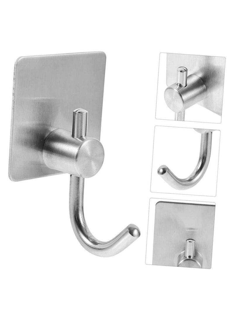 4Pcs Sliver Stainless Steel Wall Adhesive Hooks - Image 3