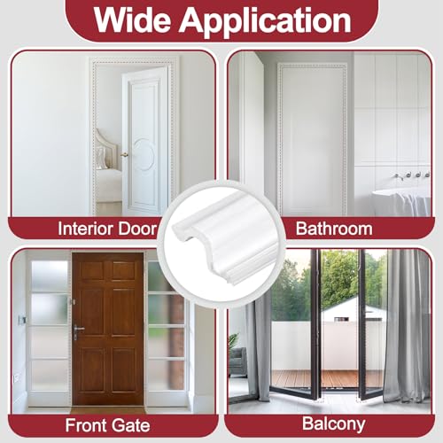 Kikerike Kerf Door Weather Stripping 19.7 Ft V-Shaped Door Seal Strip for Large Gap Door Frame Front Door Extra Thick Sealers Replacement Exterior Entry Door Jamb Gasket Easy Installation Cut to Size - White - Image 5