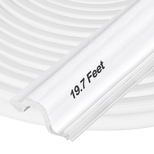 Kikerike Kerf Door Weather Stripping 19.7 Ft V-Shaped Door Seal Strip for Large Gap Door Frame Front Door Extra Thick Sealers Replacement Exterior Entry Door Jamb Gasket Easy Installation Cut to Size - White - Image 1