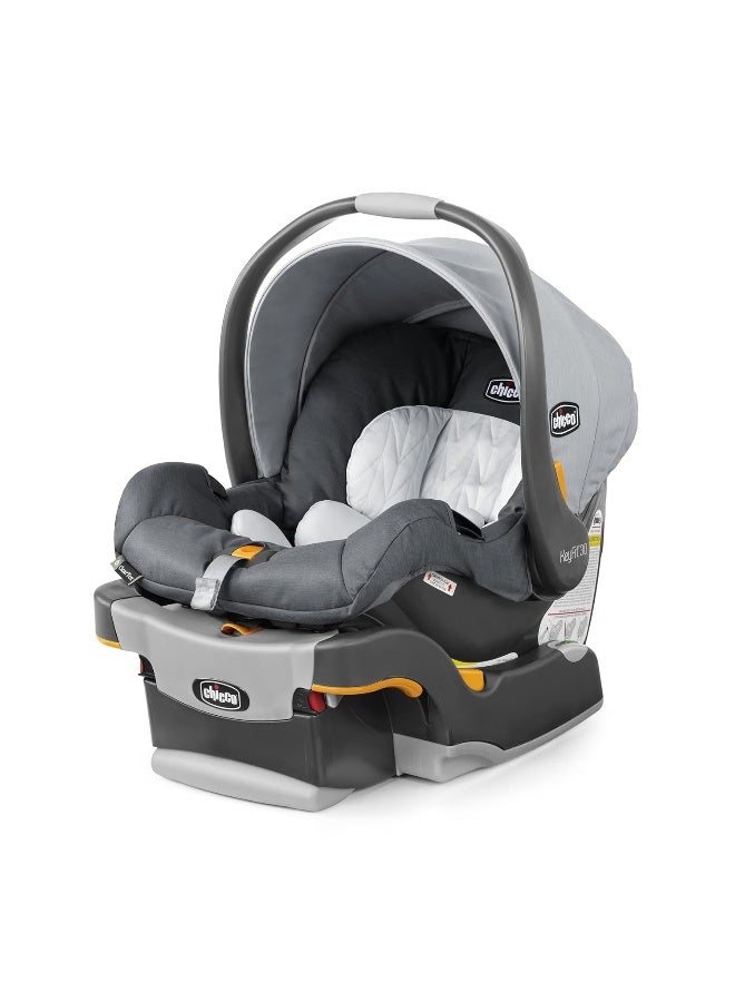 Chicco مقعد سيارة للأطفال Chicco KeyFit® 30 ClearTex® وقاعدة، مقعد موجه للخلف للأطفال من 4-30 رطل، يتضمن دعم رأس وجسم الطفل، متوافق مع عربات Chicco، معدات سفر الأطفال | رمادي/Slate - Image 1
