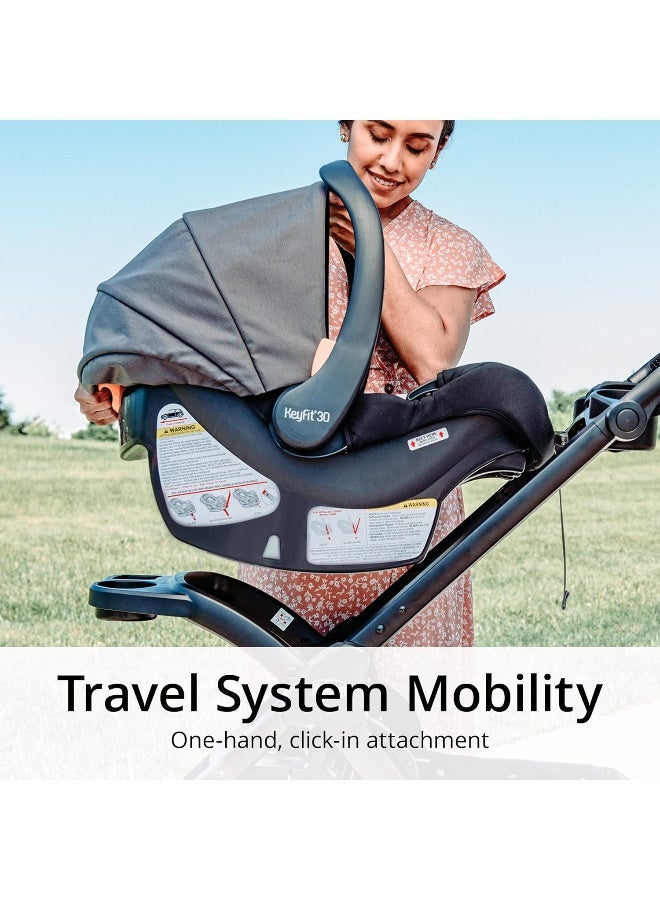 Chicco مقعد سيارة للأطفال Chicco KeyFit® 30 ClearTex® وقاعدة، مقعد موجه للخلف للأطفال من 4-30 رطل، يتضمن دعم رأس وجسم الطفل، متوافق مع عربات Chicco، معدات سفر الأطفال | رمادي/Slate - Image 4