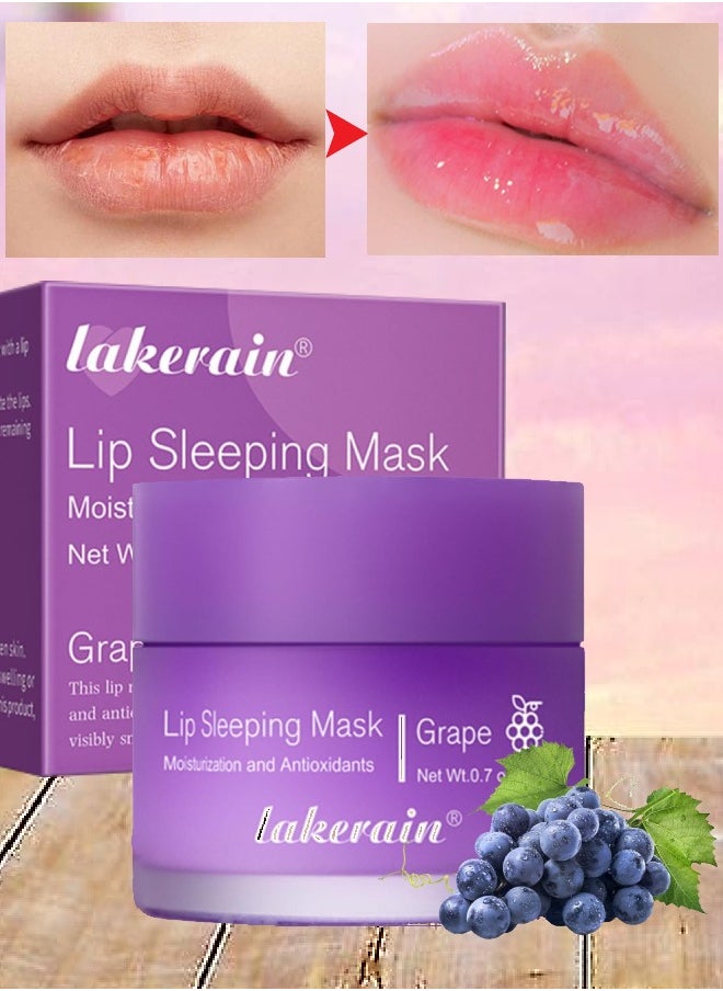 lakerain - قناع النوم للشفاه طوال الليل، قناع الشفاه المعزز للرطوبة والكولاجين، مرطب الشفاه لإصلاح الشفاه ليلاً ونهارًا لتحسين الجفاف وتقشير الشفاه المتشققة، مرطب الشفاه الملون بالزيت 04 - Image 1