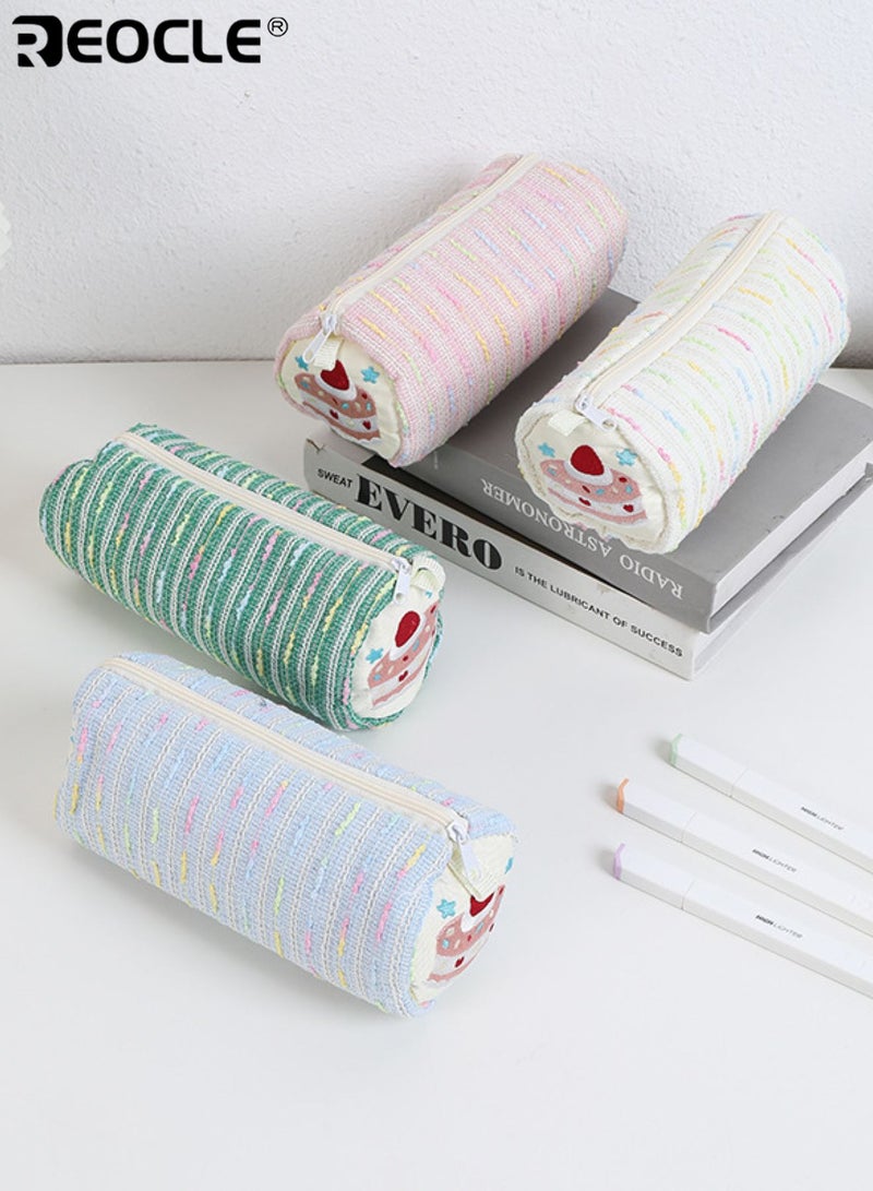 REOCLE Kids' Pencil Case Playful Themed Cylindrical with Textured Fabric & Decorative Embellishment Stylish Spacious Organizer for Daily Stationery & Desk Essentials - Image 2