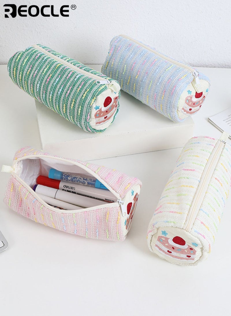 REOCLE Kids' Pencil Case Playful Themed Cylindrical with Textured Fabric & Decorative Embellishment Stylish Spacious Organizer for Daily Stationery & Desk Essentials - Image 4