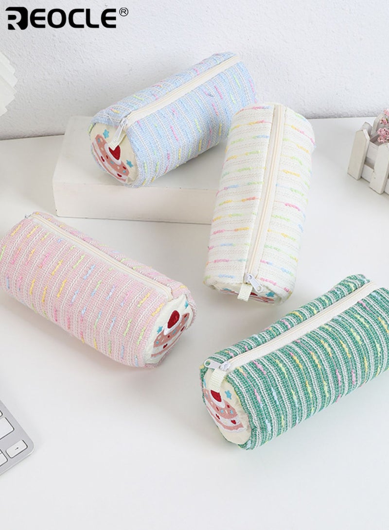 REOCLE Kids' Pencil Case Playful Themed Cylindrical with Textured Fabric & Decorative Embellishment Stylish Spacious Organizer for Daily Stationery & Desk Essentials - Image 3