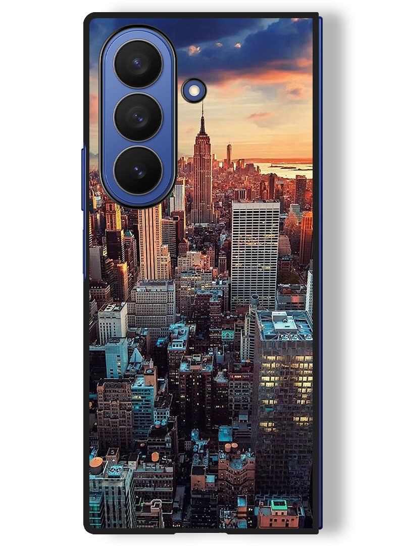 Theodor Case Compatible with Samsung Galaxy Z Fold 7 - 8 Inch Protection Shockproof Bumper Cover Newyork City - Image 1