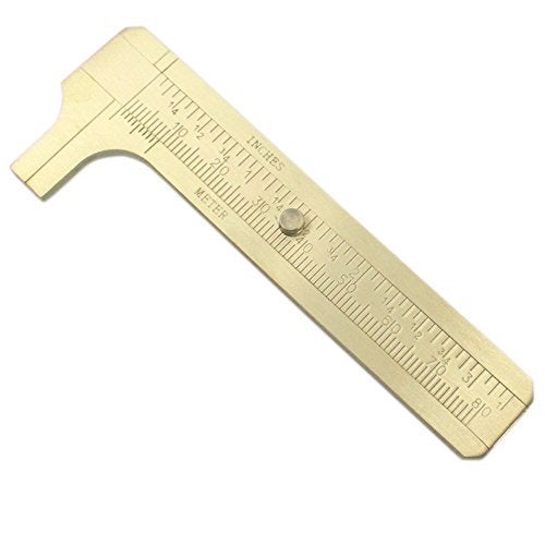 EKLOEN Mini Brass Sliding 80mm Double Scale Caliper for Measuring Gemstones and Jewelry Components Bead - Image 1