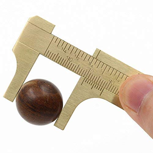 EKLOEN Mini Brass Sliding 80mm Double Scale Caliper for Measuring Gemstones and Jewelry Components Bead - Image 2