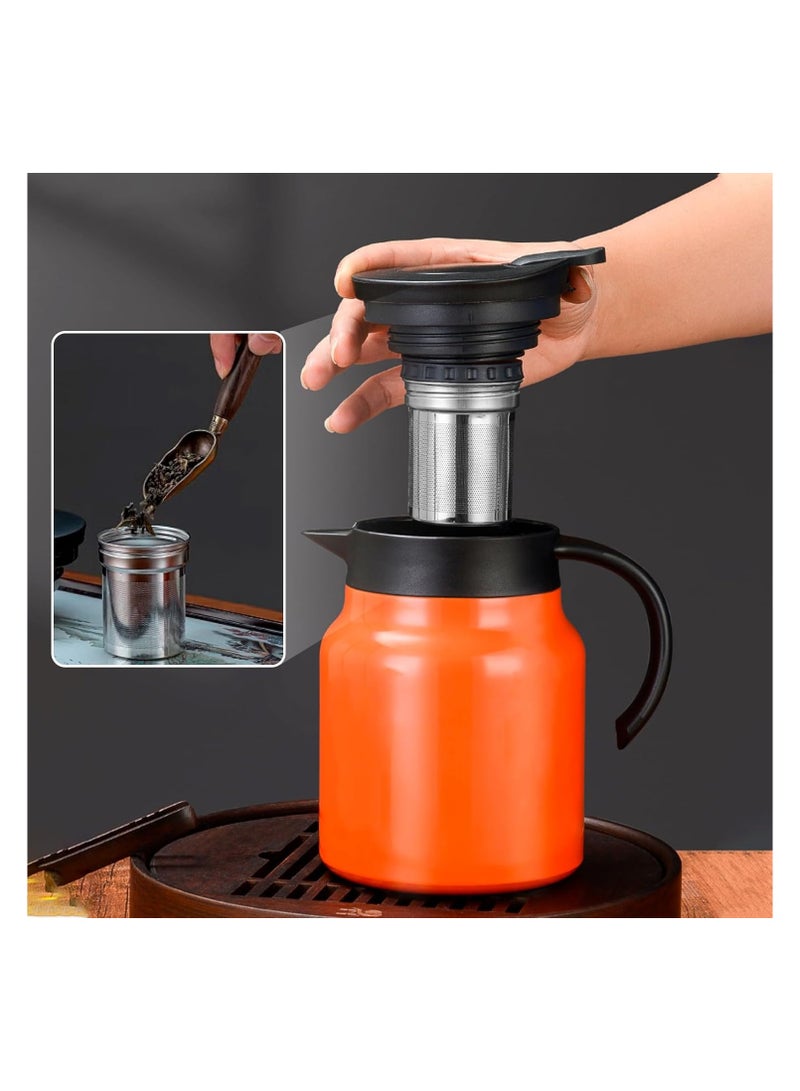 Teapot with Strainer Insert 0.8 L Thermal Steel Teapots - Image 1