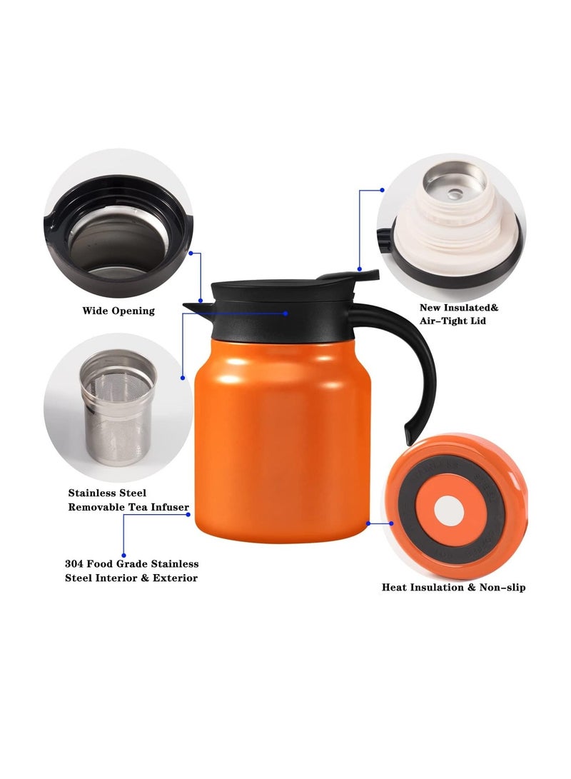 Teapot with Strainer Insert 0.8 L Thermal Steel Teapots - Image 3
