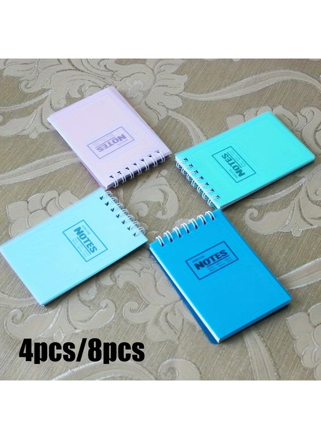 Mixed Color 4pcs Fashionable Mini Notebook Pocket Size Memo Pad Coil Notebook - Image 1