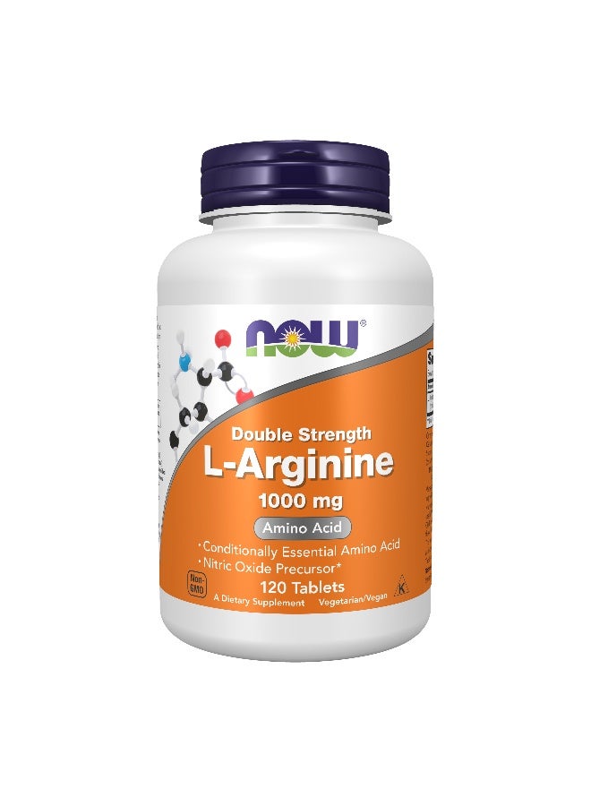 Now Foods L-Arginine, Double Strength 1000mg 120 Tablets - Image 1